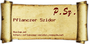 Pflanczer Szidor névjegykártya